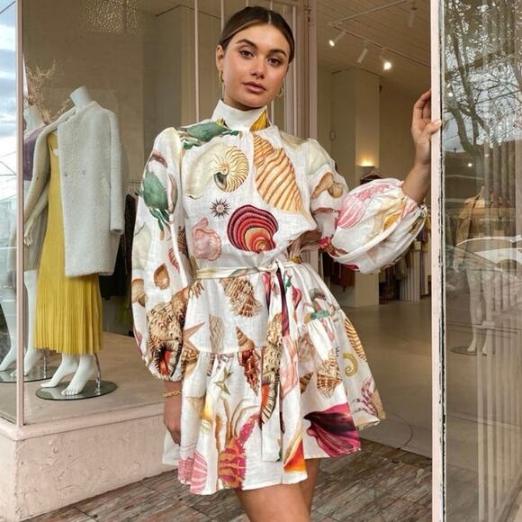 NWT ALÉMAIS Alemais Atlantis Smock Mini Dress Size AU 8 US 4 - Picture 16 of 16